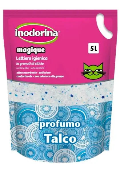 Silice Gato  Inodorina Magique Lecho Perfumado Talco 5ltr