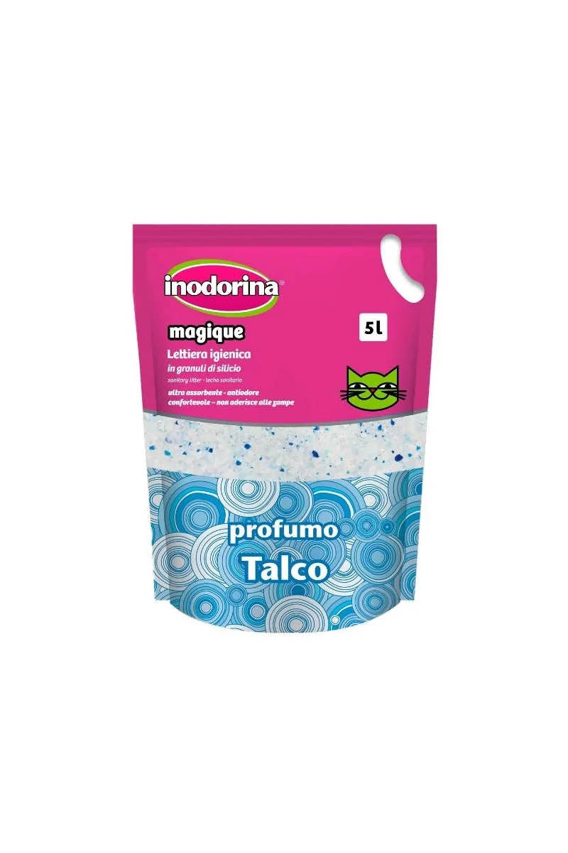 Silice Gato  Inodorina Magique Lecho Perfumado Talco 5ltr