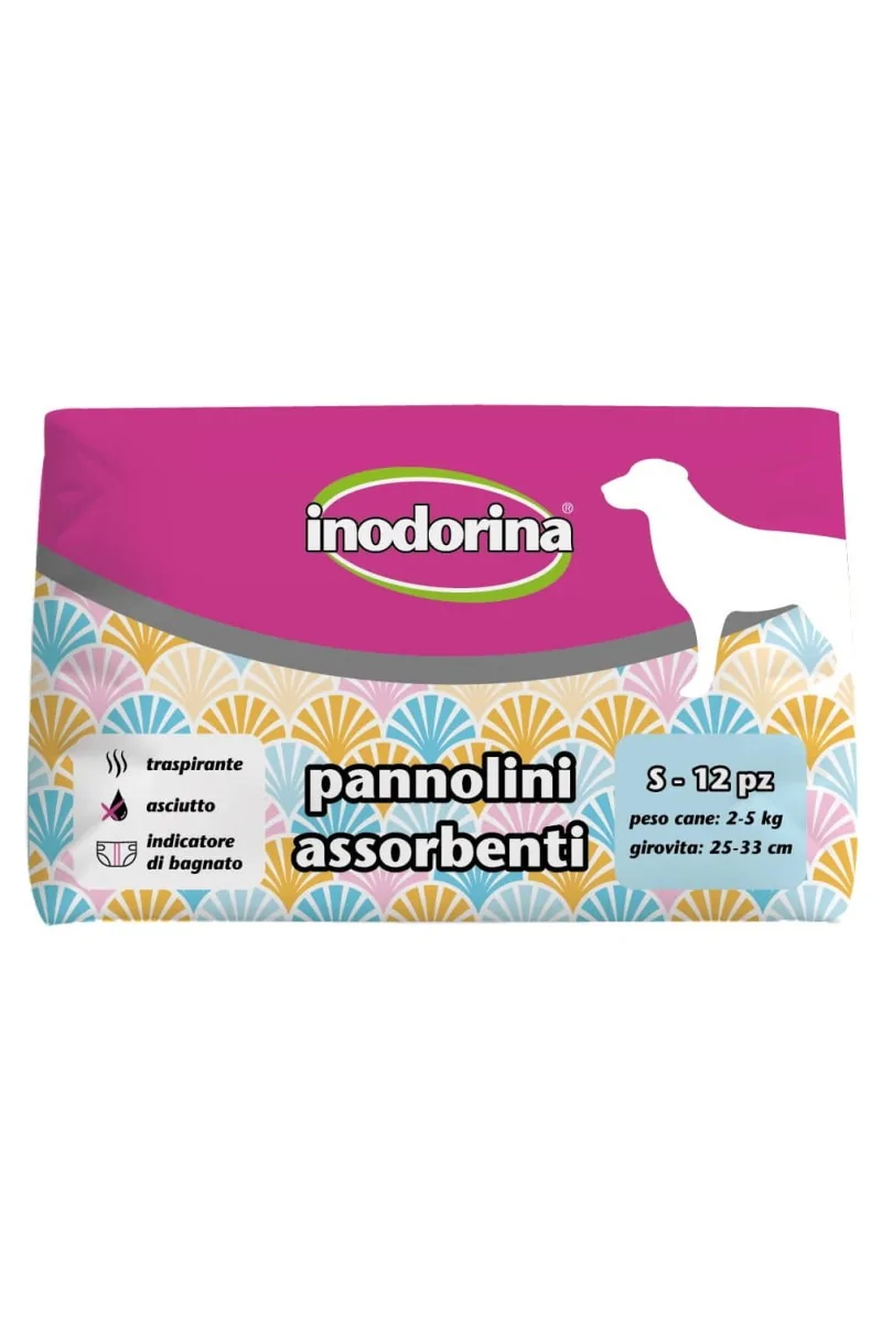 Pañales Perro  Inodorina Pañales S 2-5kg / 25-33cm 12uds