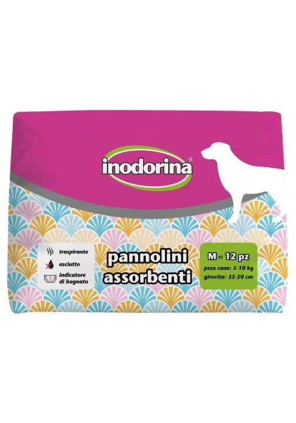 Pañales Perro  Inodorina Pañales M 5-10kg / 32-50cm 12uds