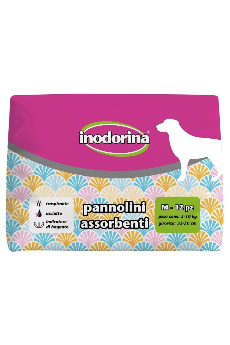 Pañales Perro  Inodorina Pañales M 5-10kg / 32-50cm 12uds