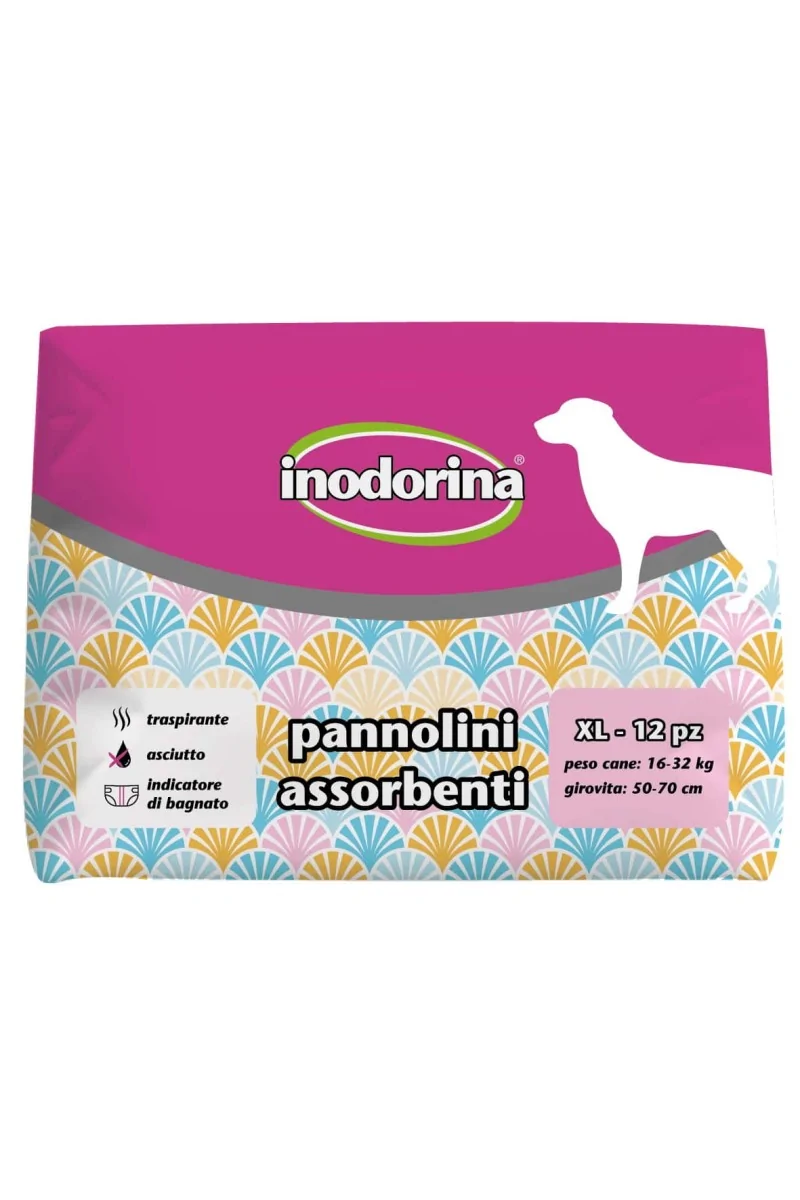 Pañales Perro  Inodorina Pañales XL 16-32kg / 50-70cm 12uds