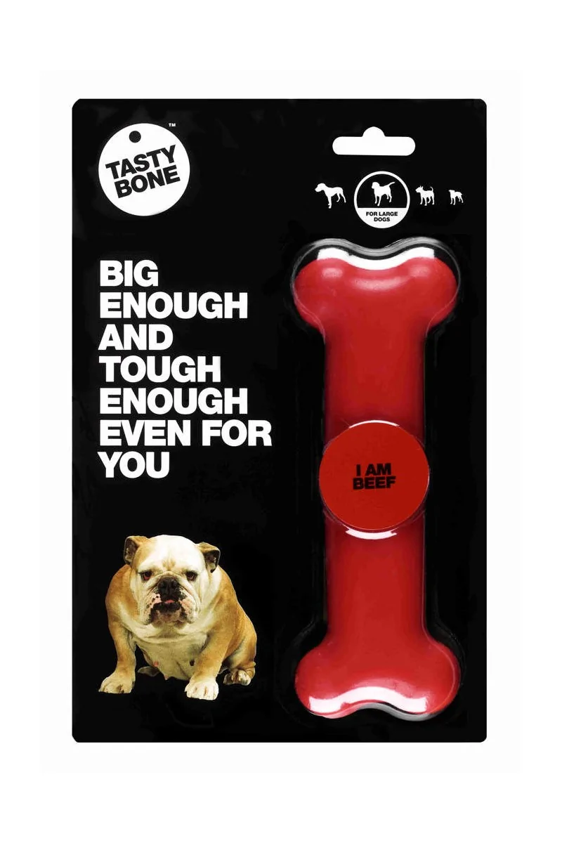 Juguetes Antiestres Perro  Tasty Bone Ternera Large