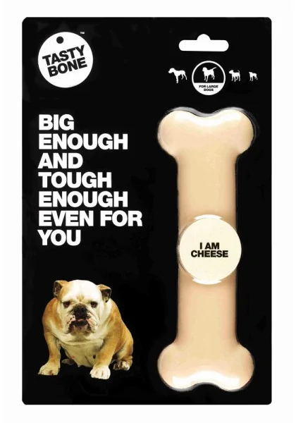 Juguetes Antiestres Perro  Tasty Bone Queso Large