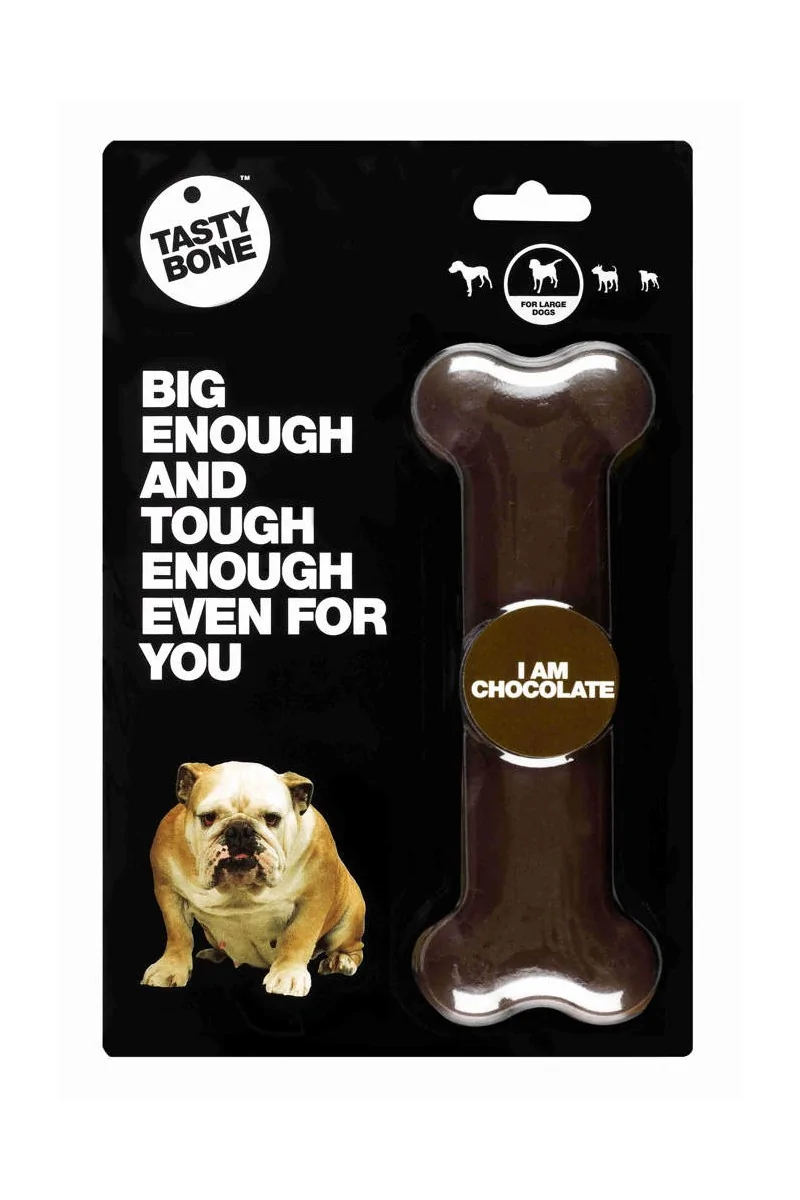 Juguetes Antiestres Perro  Tasty Bone Chocolate Large