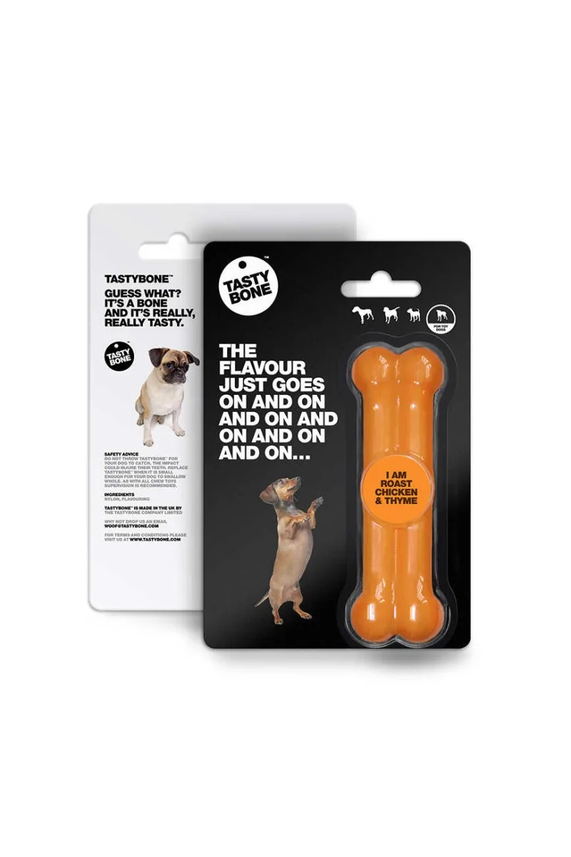 Juguetes Antiestres Perro  Tasty Toy/Puppy Bone Pollo Asado -Tomillo