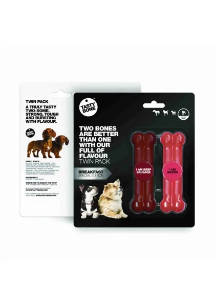 Juguetes Antiestres Perro  Tasty Twin Pack Salchicha Ternera+ Bacon Toy