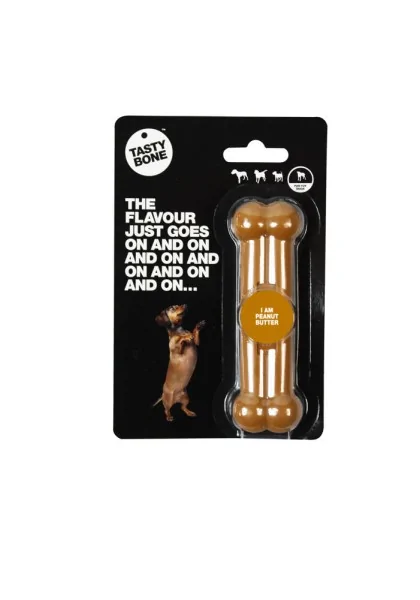 Juguetes Antiestres Perro  Tasty Toy/Puppy Bone Mantequilla de Cacahuete