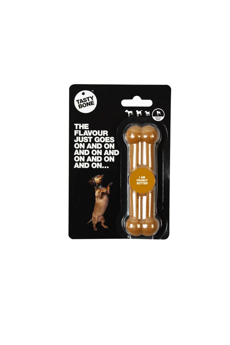 Juguetes Antiestres Perro  Tasty Toy/Puppy Bone Mantequilla de Cacahuete