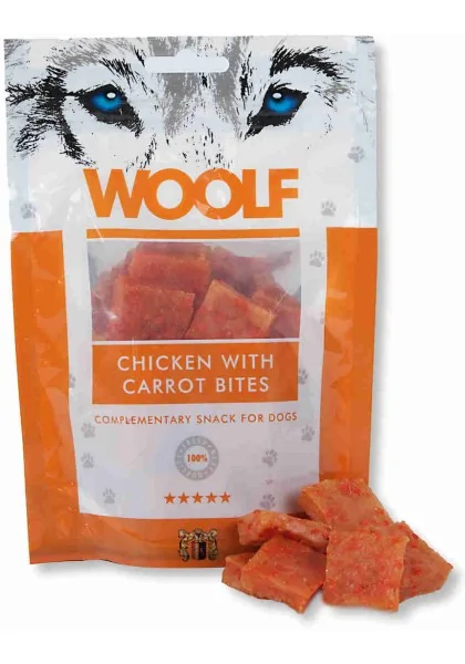 Suplemento Premio Perro  Woolf Chicken With Carrots Bites 100gr