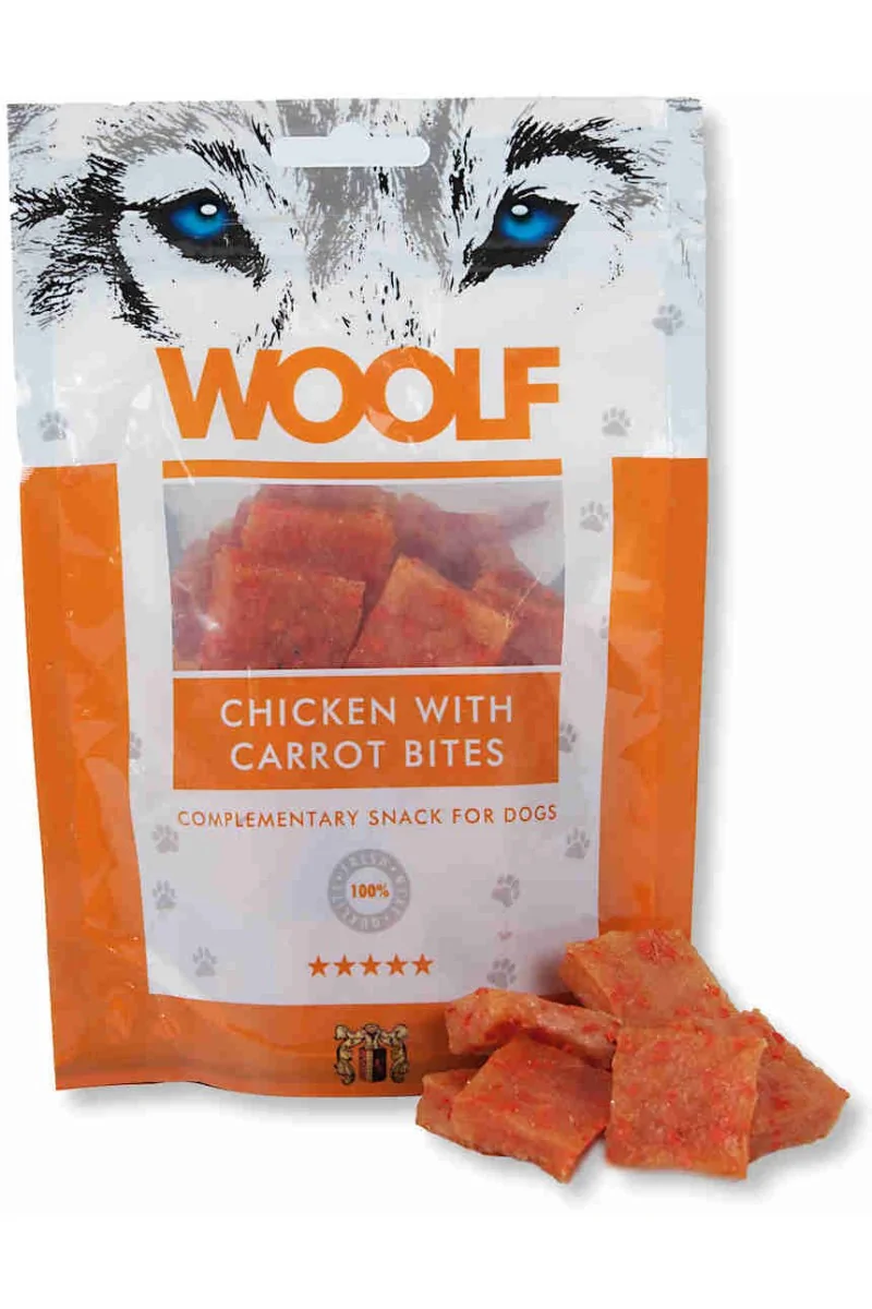 Suplemento Premio Perro  Woolf Chicken With Carrots Bites 100gr