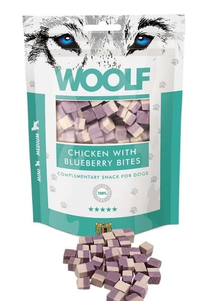 Suplemento Premio Perro  Woolf Chicken With Blueberry Bites 100gr