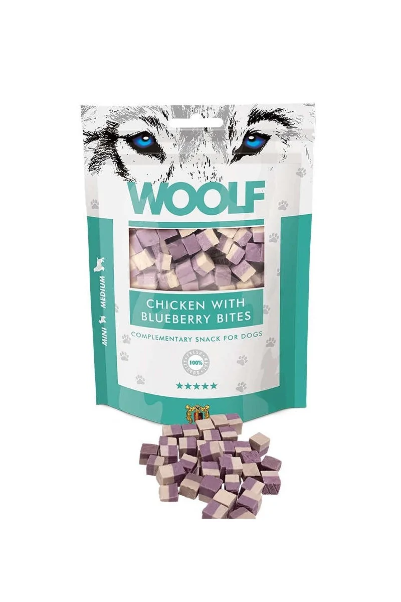 Suplemento Premio Perro  Woolf Chicken With Blueberry Bites 100gr