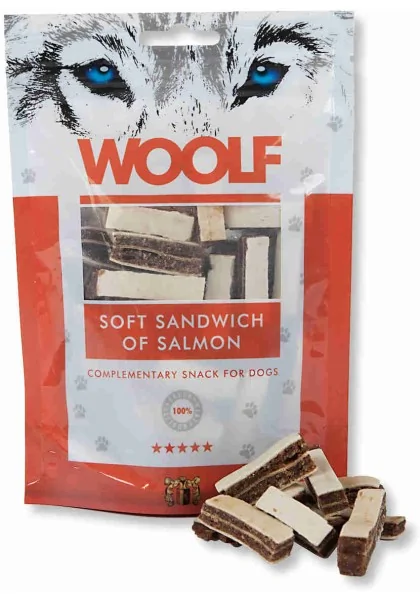 Suplemento Premio Perro  Woolf Soft Sandwich of Salmon 100gr