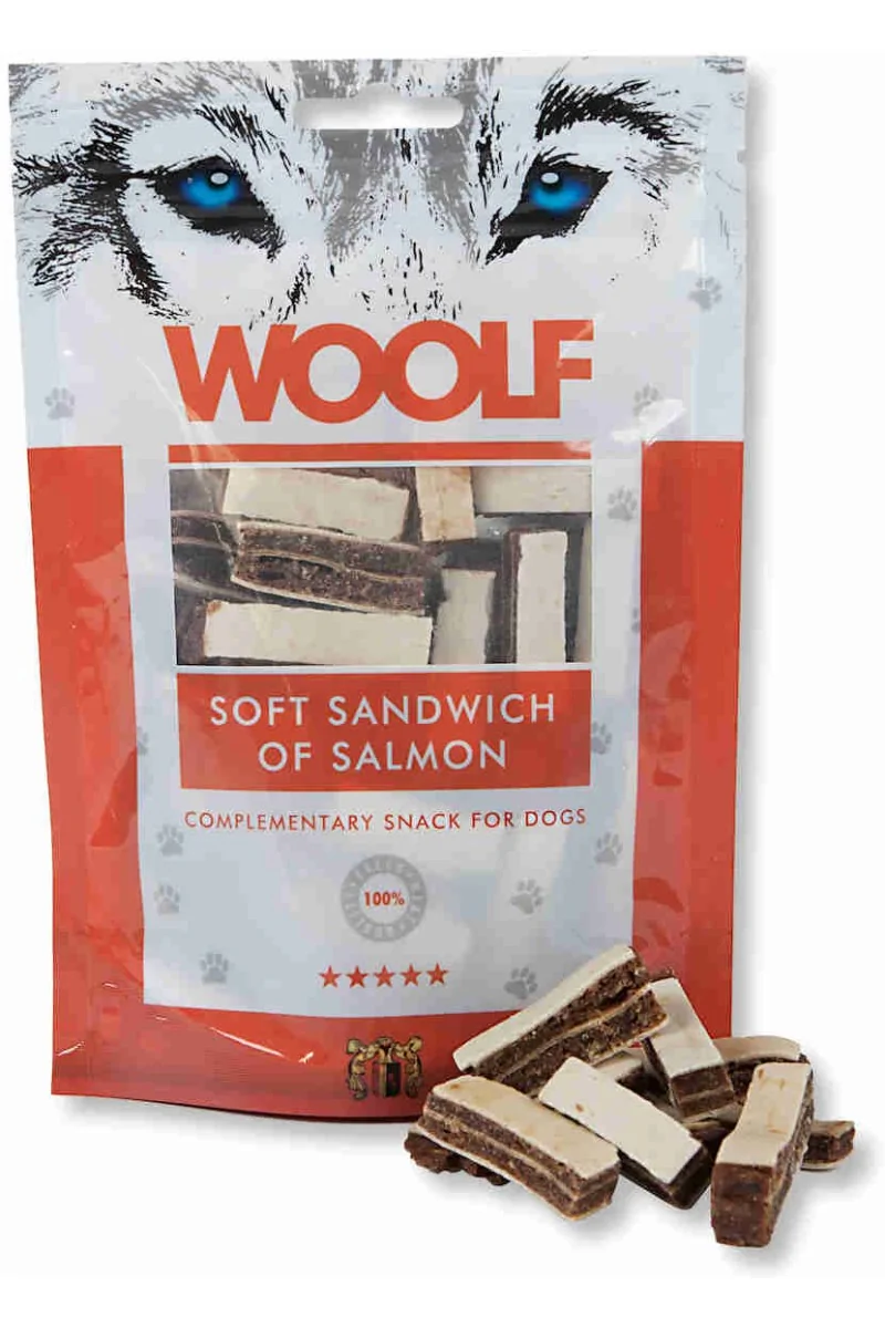 Suplemento Premio Perro  Woolf Soft Sandwich of Salmon 100gr