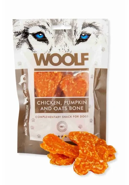 Suplemento Premio Perro  Woolf Large chicken, pumpkin and oats bone 100gr