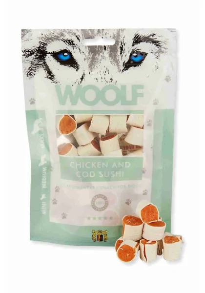 Suplemento Premio Perro  Woolf Chicken and Cod Sushi 100Gr