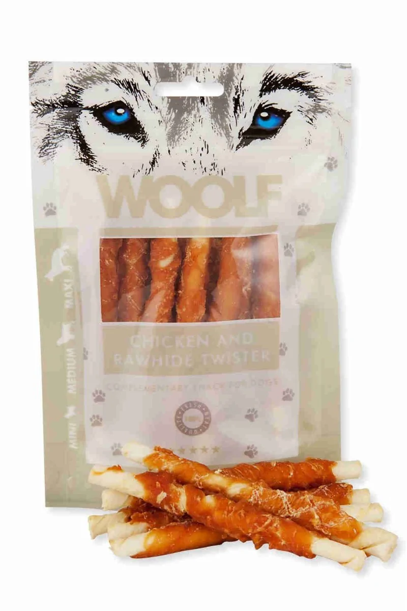 Suplemento Premio Perro  Woolf Chicken and Rawhide Twister 100Gr