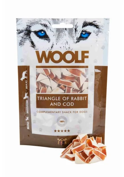 Suplemento Premio Perro  Woolf Rabbit and Cod Triangle 100gr