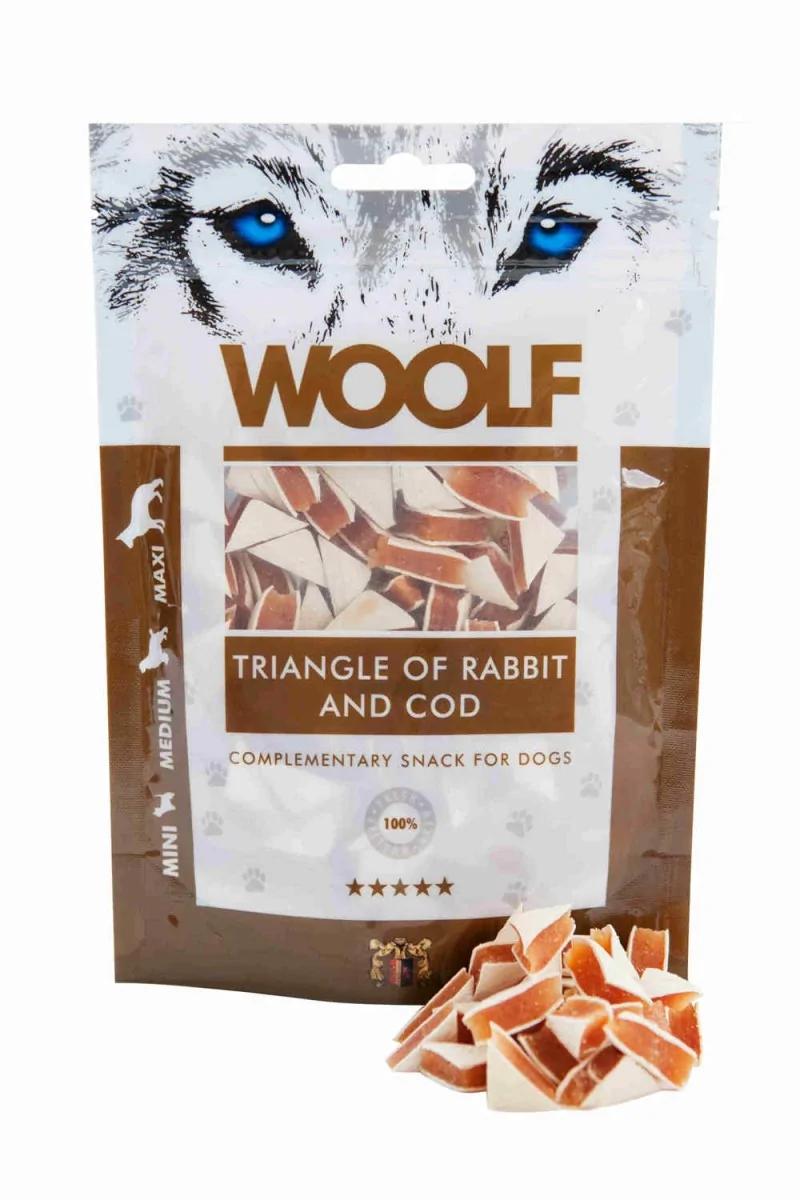 Suplemento Premio Perro  Woolf Rabbit and Cod Triangle 100gr