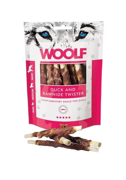 Suplemento Premio Perro  Woolf Duck and Rawhide Twister 100gr