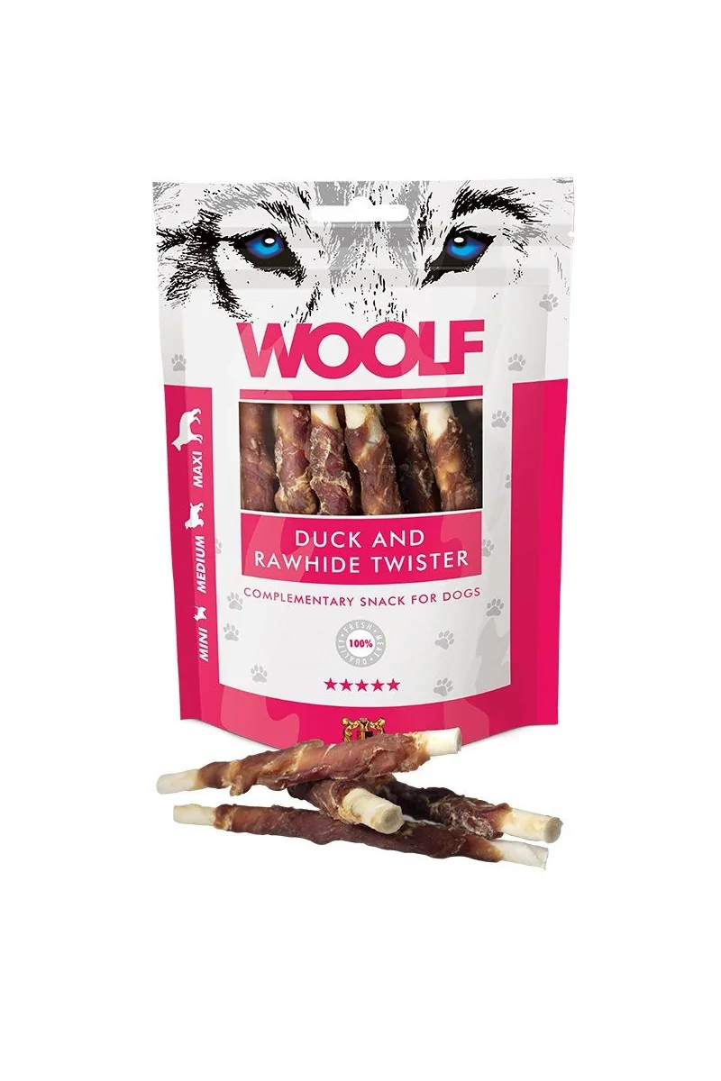 Suplemento Premio Perro  Woolf Duck and Rawhide Twister 100gr