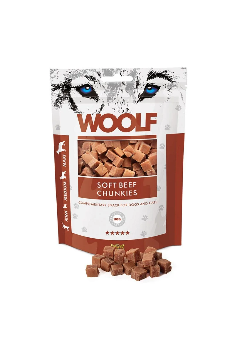 Suplemento Premio Perro  Woolf Dog/Cat Beef Chunkies 100gr