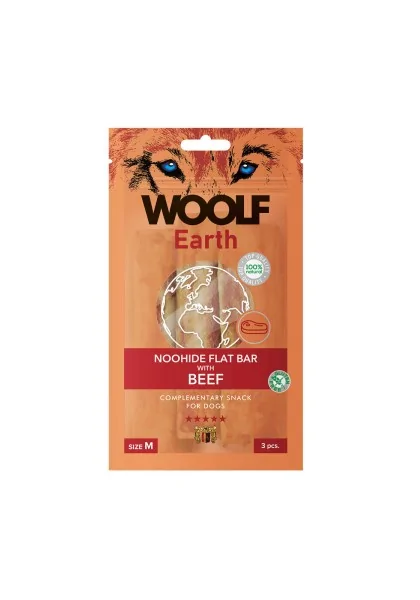 Suplemento Premio Perro  Woolf Earth Flat Bar Ternera M 90gr