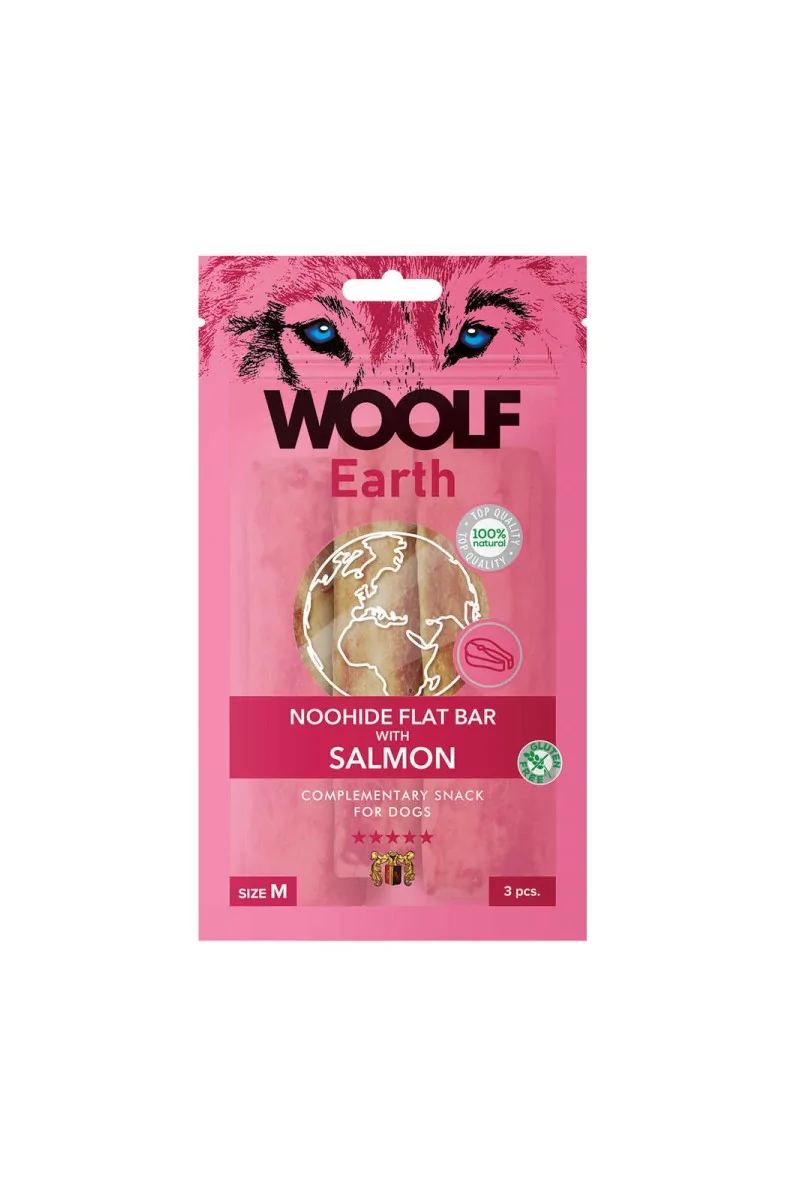 Suplemento Premio Perro  Woolf Earth Flat Bar Salmon M 90gr