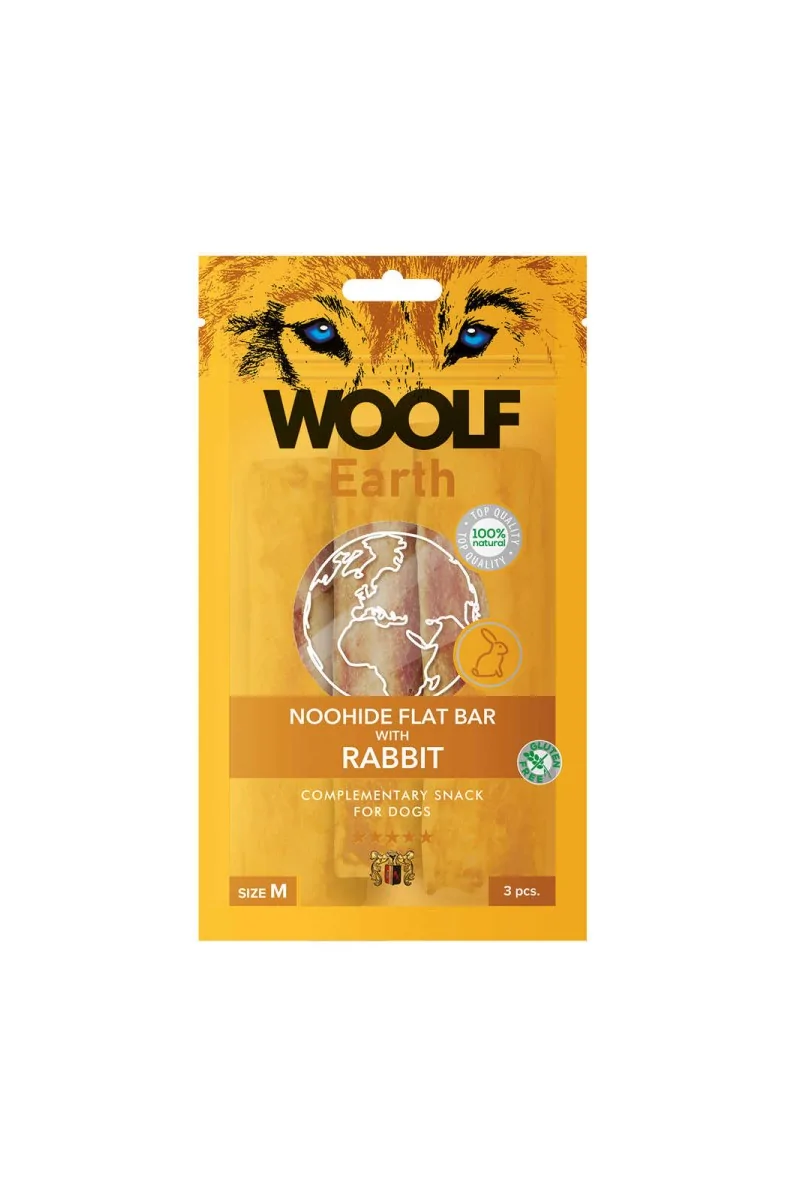 Suplemento Premio Perro  Woolf Earth Flat Bar Conejo M 90gr