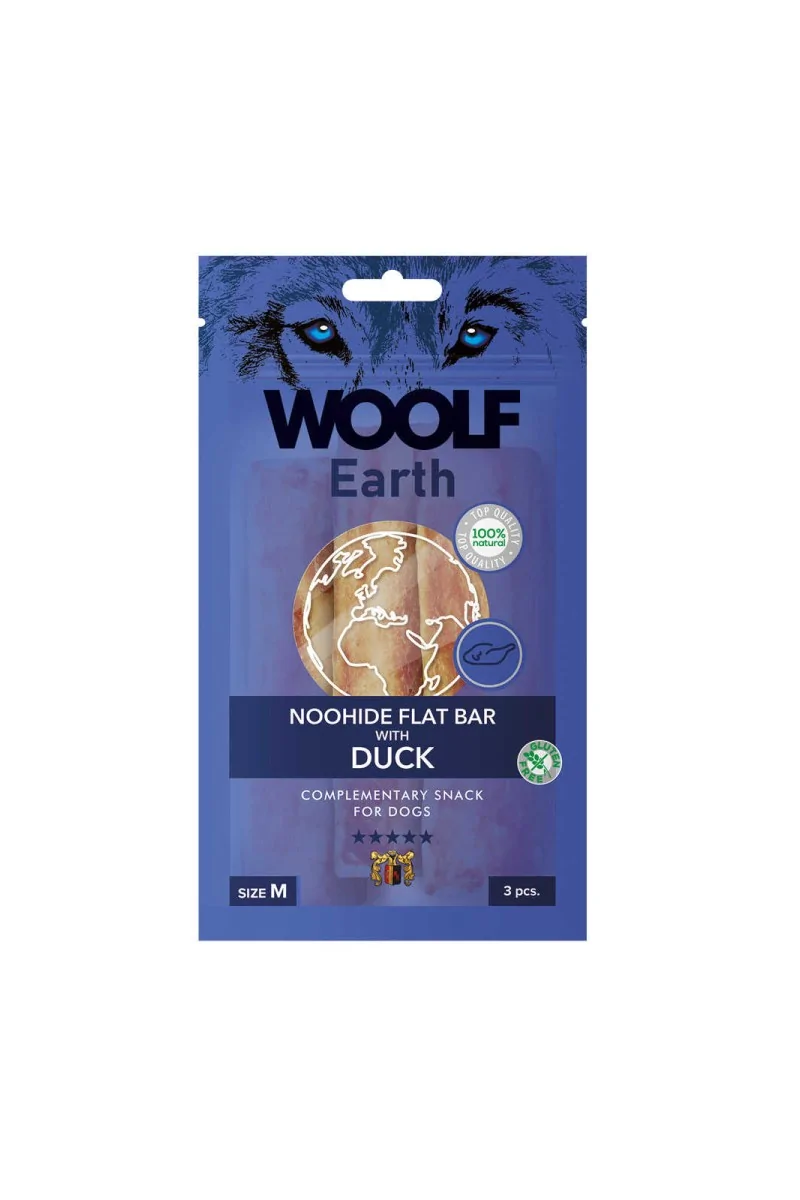 Suplemento Premio Perro  Woolf Earth Flat Bar Pato  M 90gr