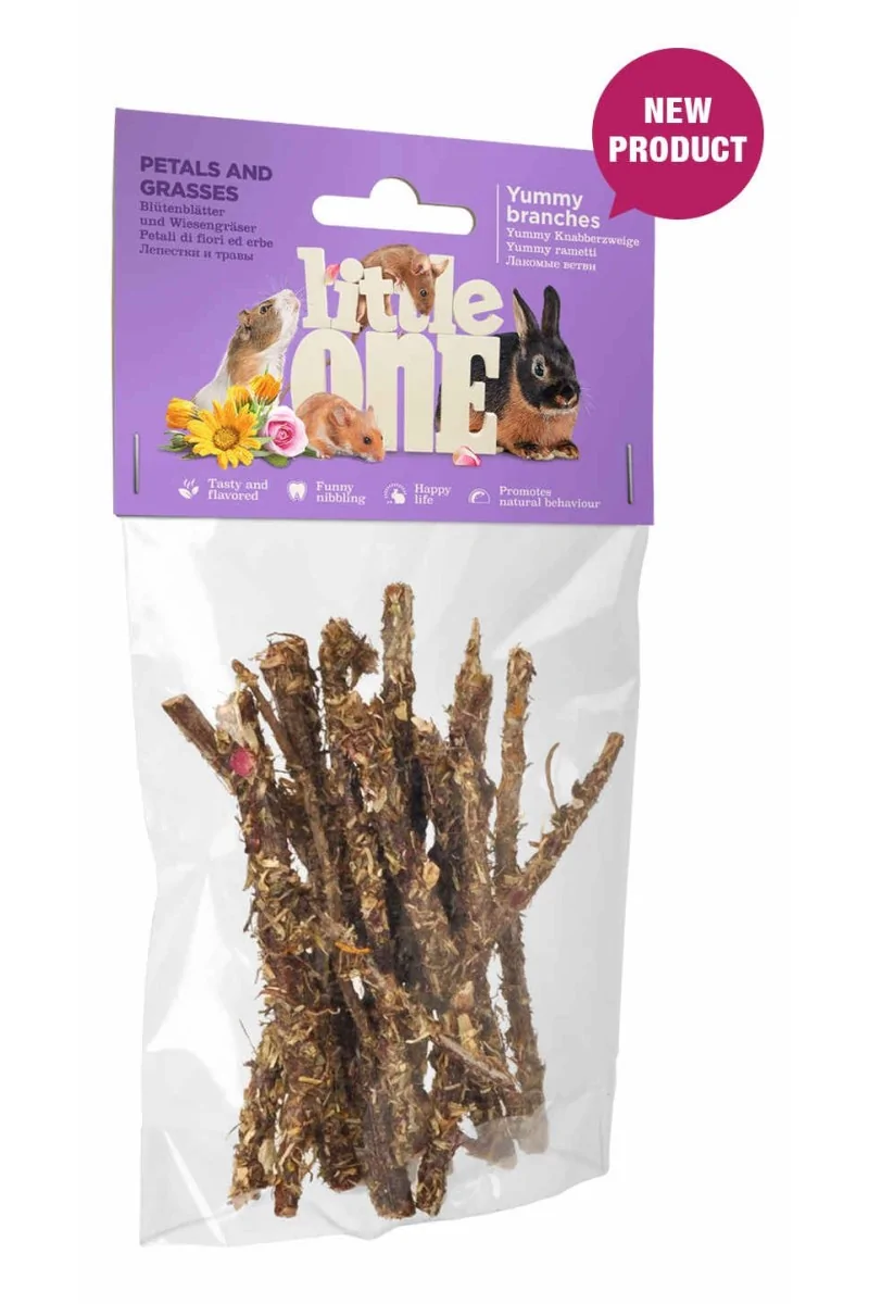 Snack Premio Roedor Little One Snack Ramas con Petalos y Pasto 35g