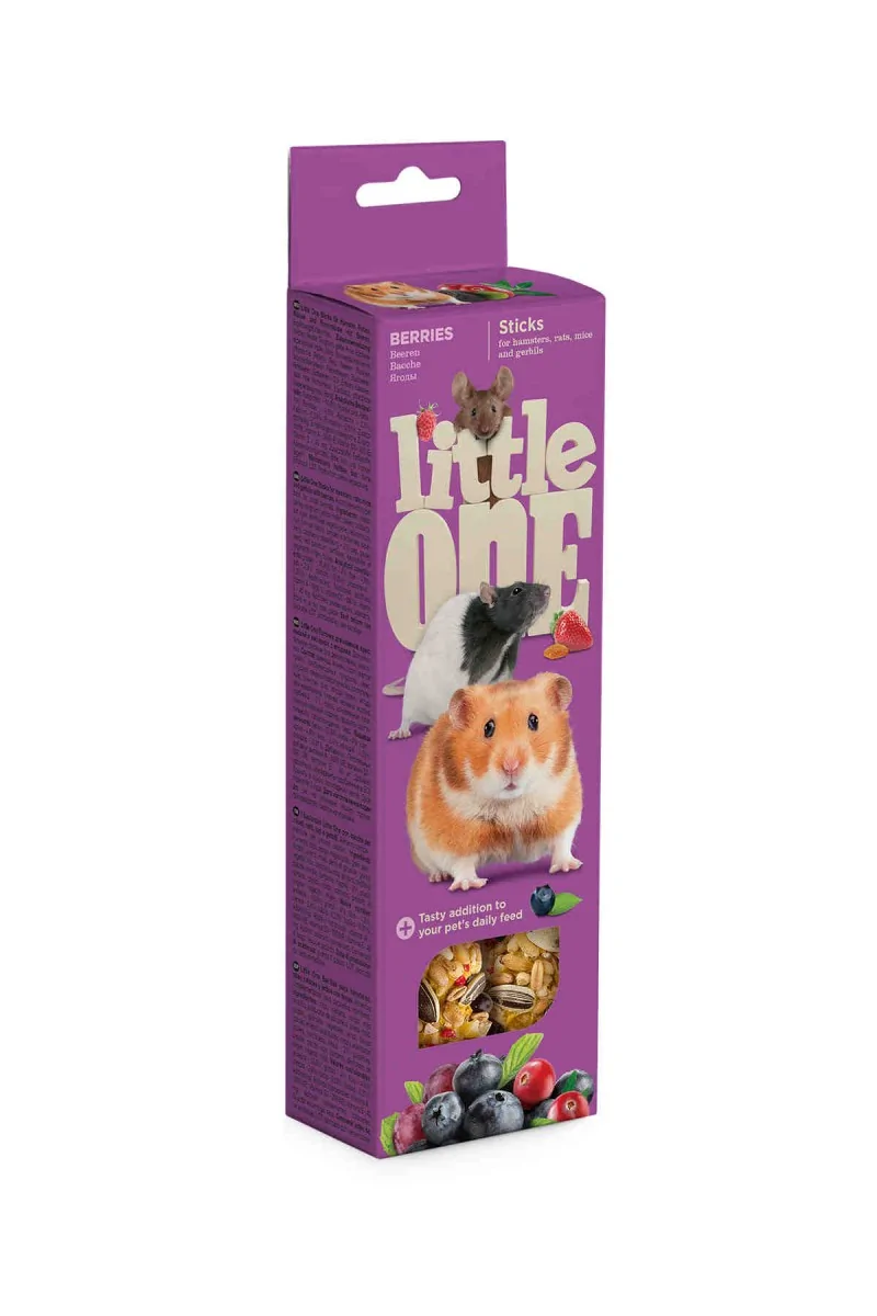 Snack Premio Roedor Little One Sticks Hamsters, Ratas...con Bayas 2x60g