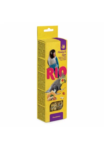 Snack Premio Aves Rio Barritas con Miel y Nueces Pequeñas Cotorras 2x75gr