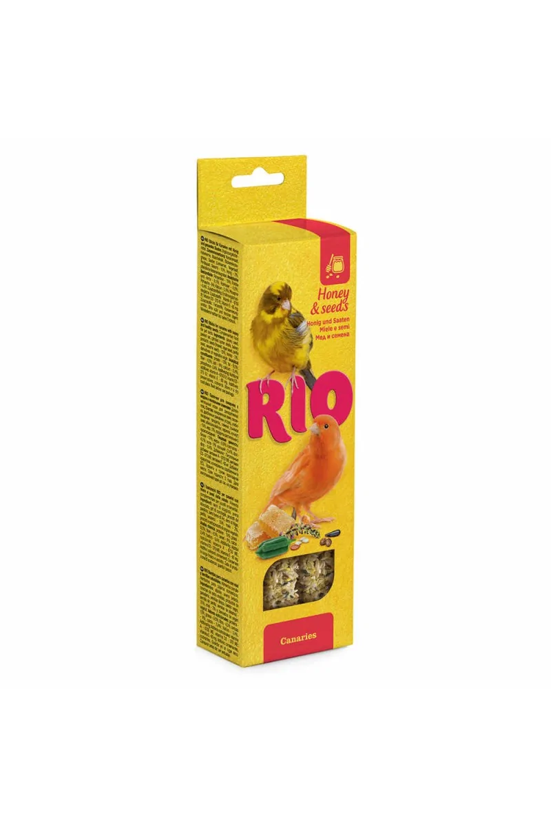 Snack Premio Aves Rio Barritas con Miel y Semillas Canarios 2x40gr