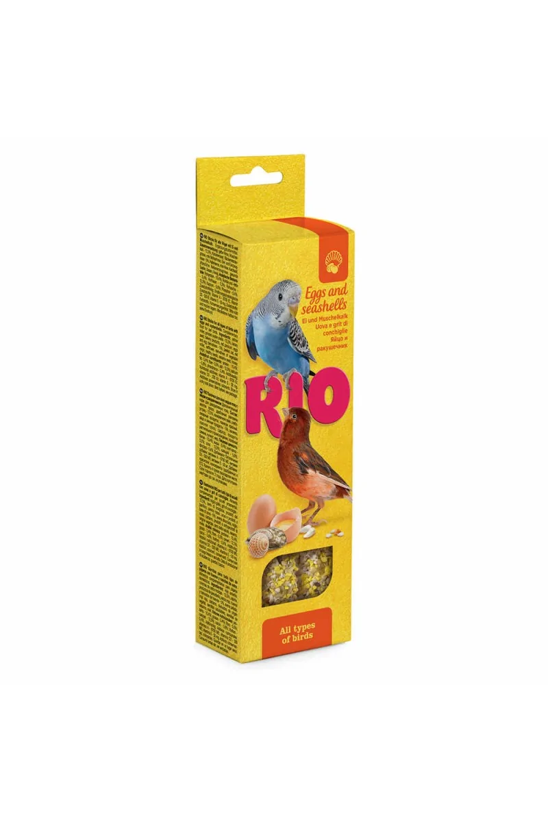 Snack Premio Aves Rio Barritas con Huevo y Caracoles para Pájaros 2x40gr