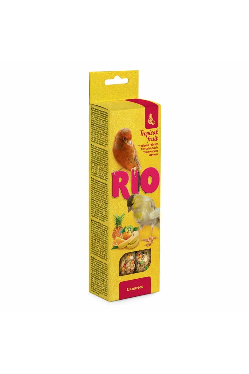 Snack Premio Aves Rio Barritas con Fruta Tropical Canarios 2x40gr