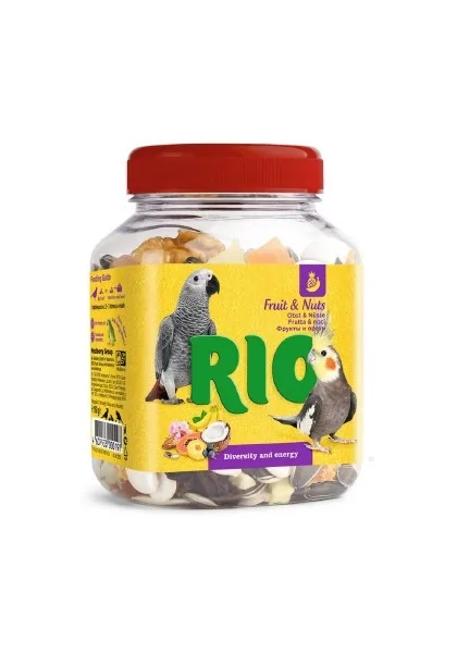 Snack Premio Aves Rio Mix Fruta y Nueces Snack Natural Para Aves 160gr