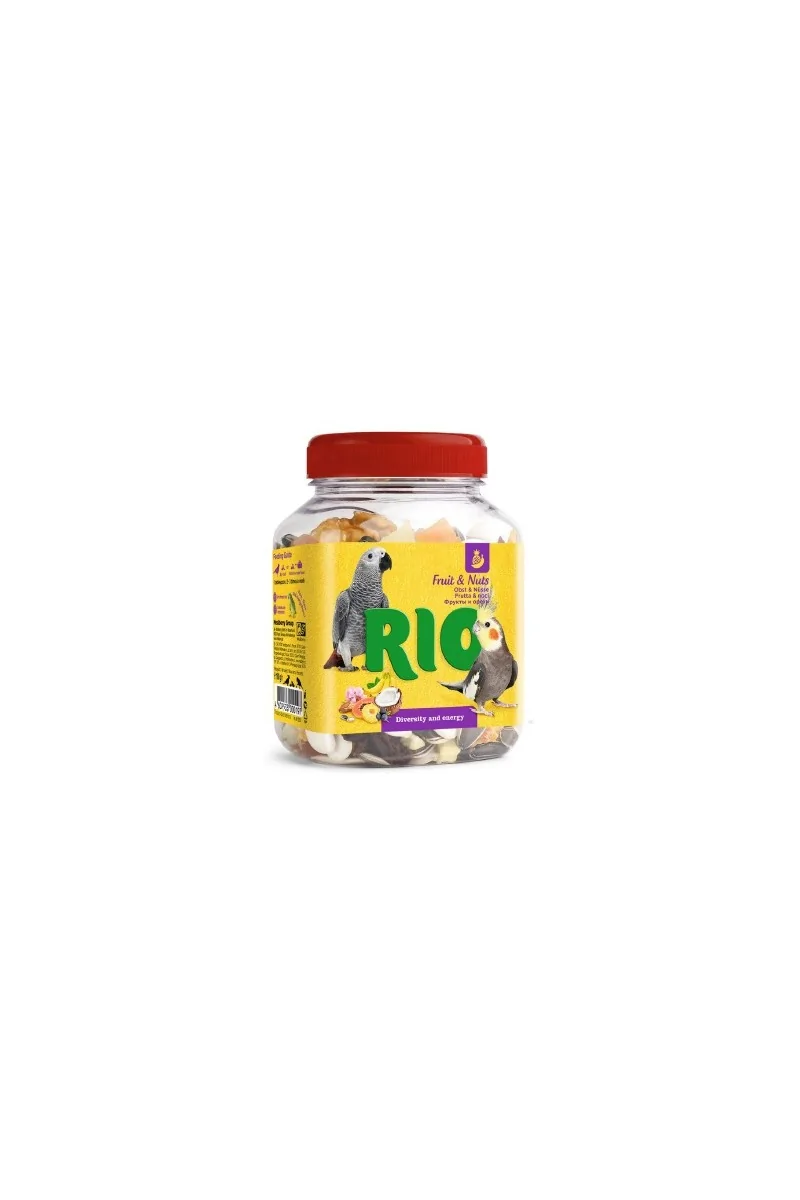 Snack Premio Aves Rio Mix Fruta y Nueces Snack Natural Para Aves 160gr