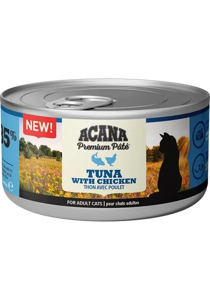 Comida Natural Gato Acana Feline Premium Pate Atun Y Pollo 24X85Grs