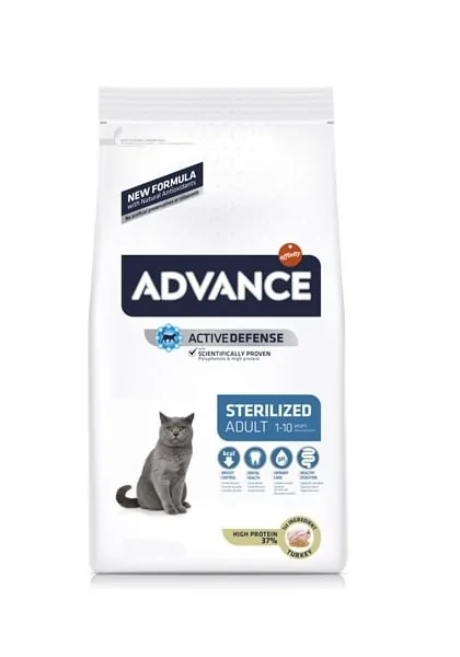 Comida Natural Gato Advance Feline Adult Sterilized Pavo 1,5Kg