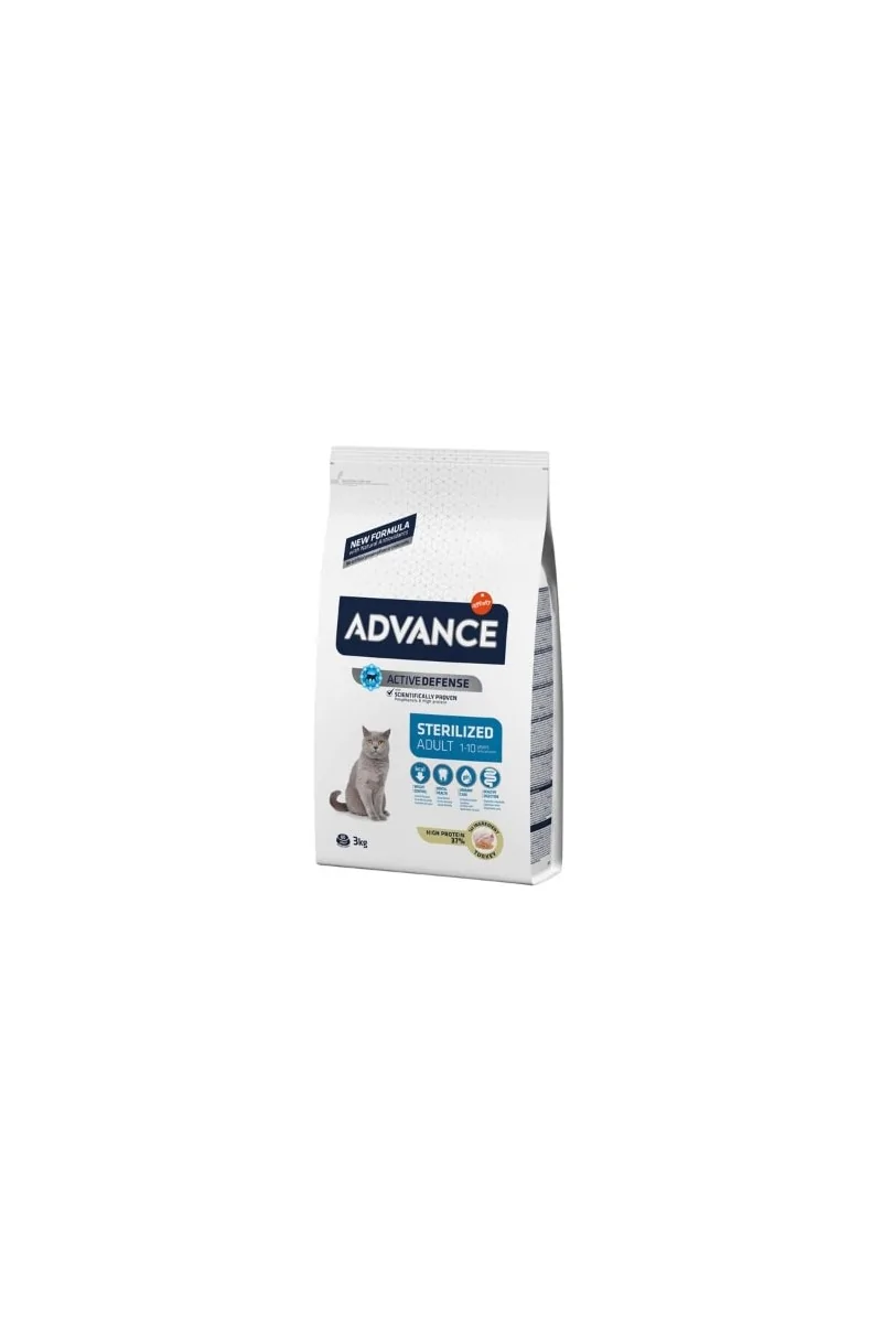 Comida Natural Gato Advance Feline Adult Sterilized Pavo 3Kg