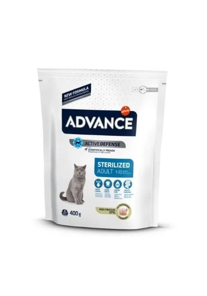 Comida Natural Gato Advance Feline Adult Sterilized Pavo 400Gr