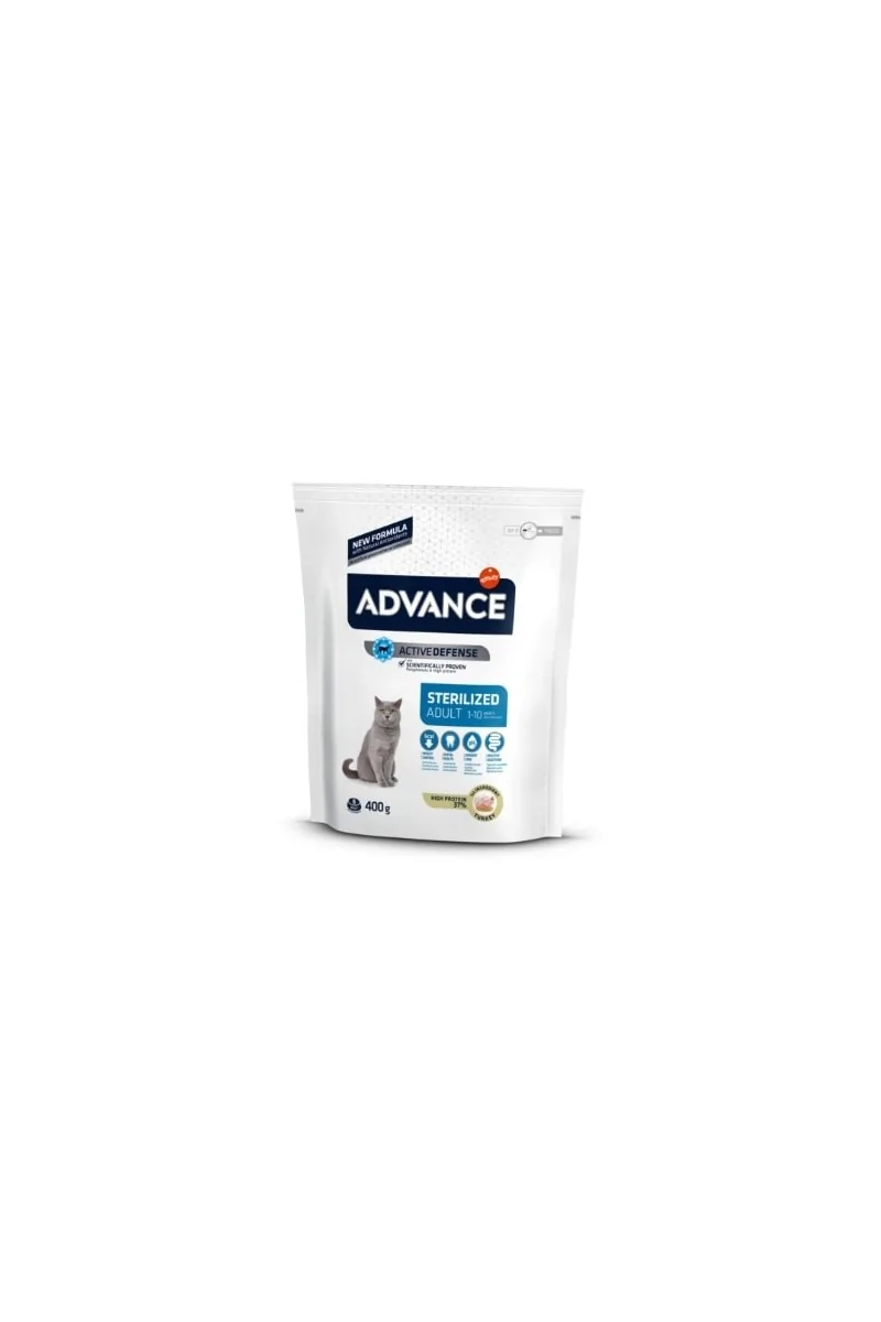 Comida Natural Gato Advance Feline Adult Sterilized Pavo 400Gr