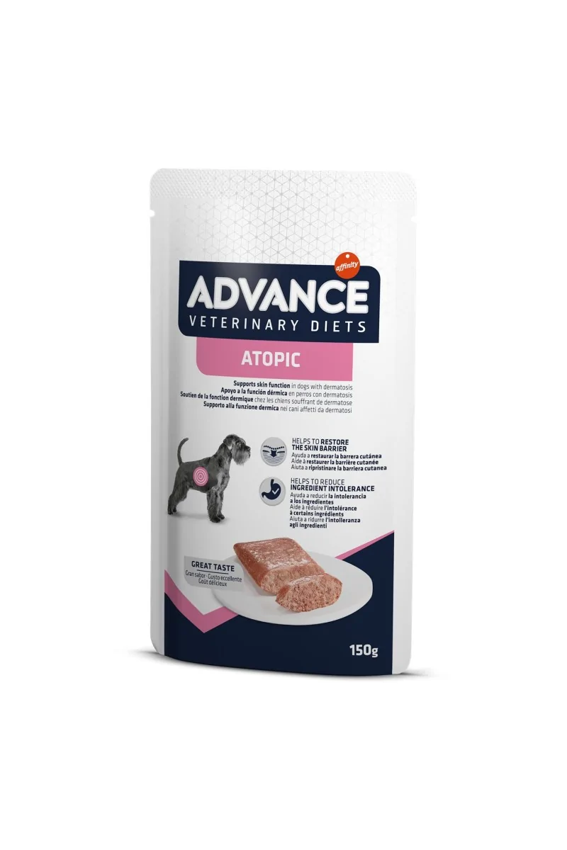 Comida Natural Perro Advance Vet Canine Atopic Pouch 8X150Gr