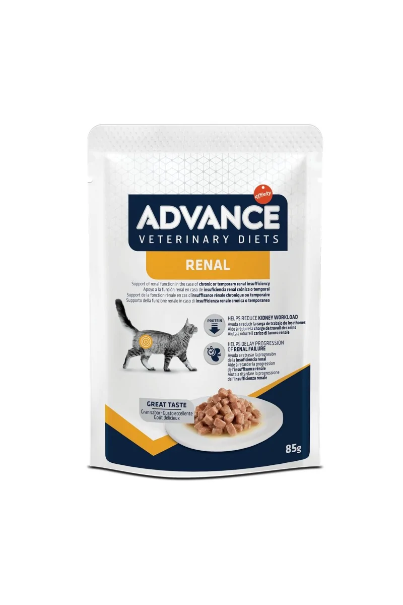 Comida Natural Gato Advance Vet Feline Renal Pouch 12X85Gr