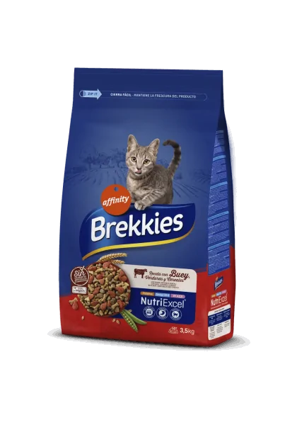 Comida Natural Gato Brekkies Excel Feline Adult Buey 3,5Kg