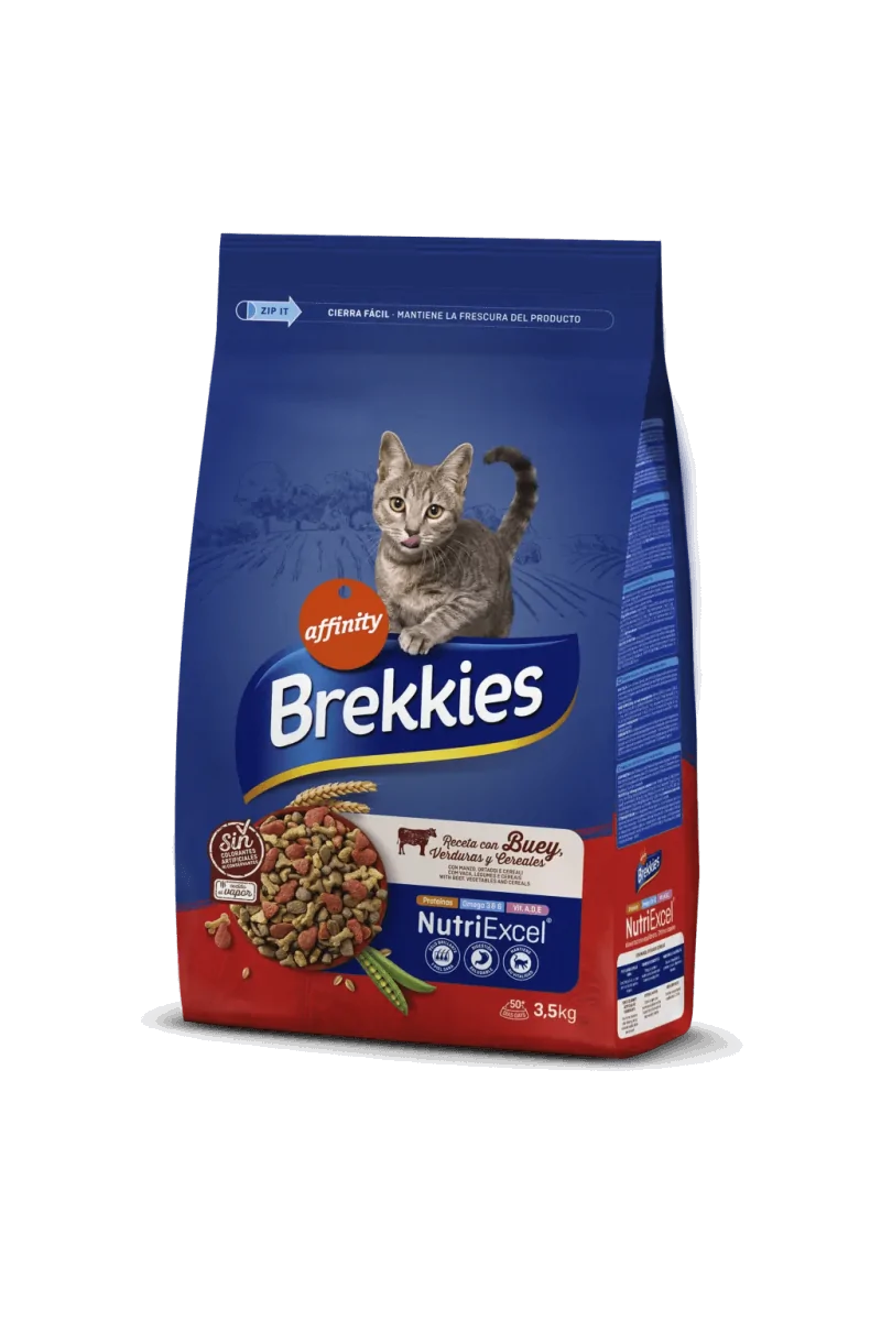 Comida Natural Gato Brekkies Excel Feline Adult Buey 3,5Kg