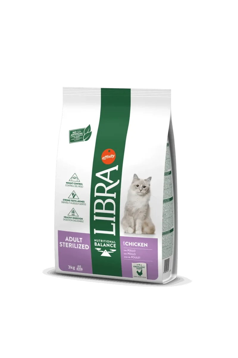 Comida Natural Gato Libra Feline Adult Sterilized Pollo 15Kg