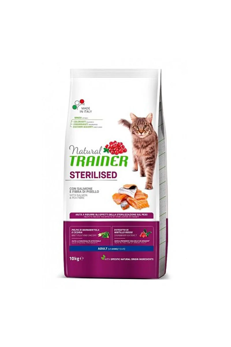 Comida Natural Gato Natural Trainer Feline Adult Steril Salmon 10Kg